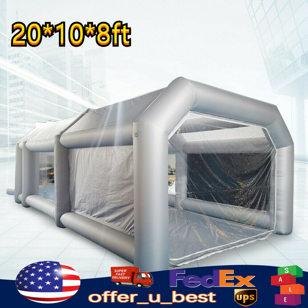 6x3m Inflatable Car Paint Spray Booth Tent Capacious Filter System with Window