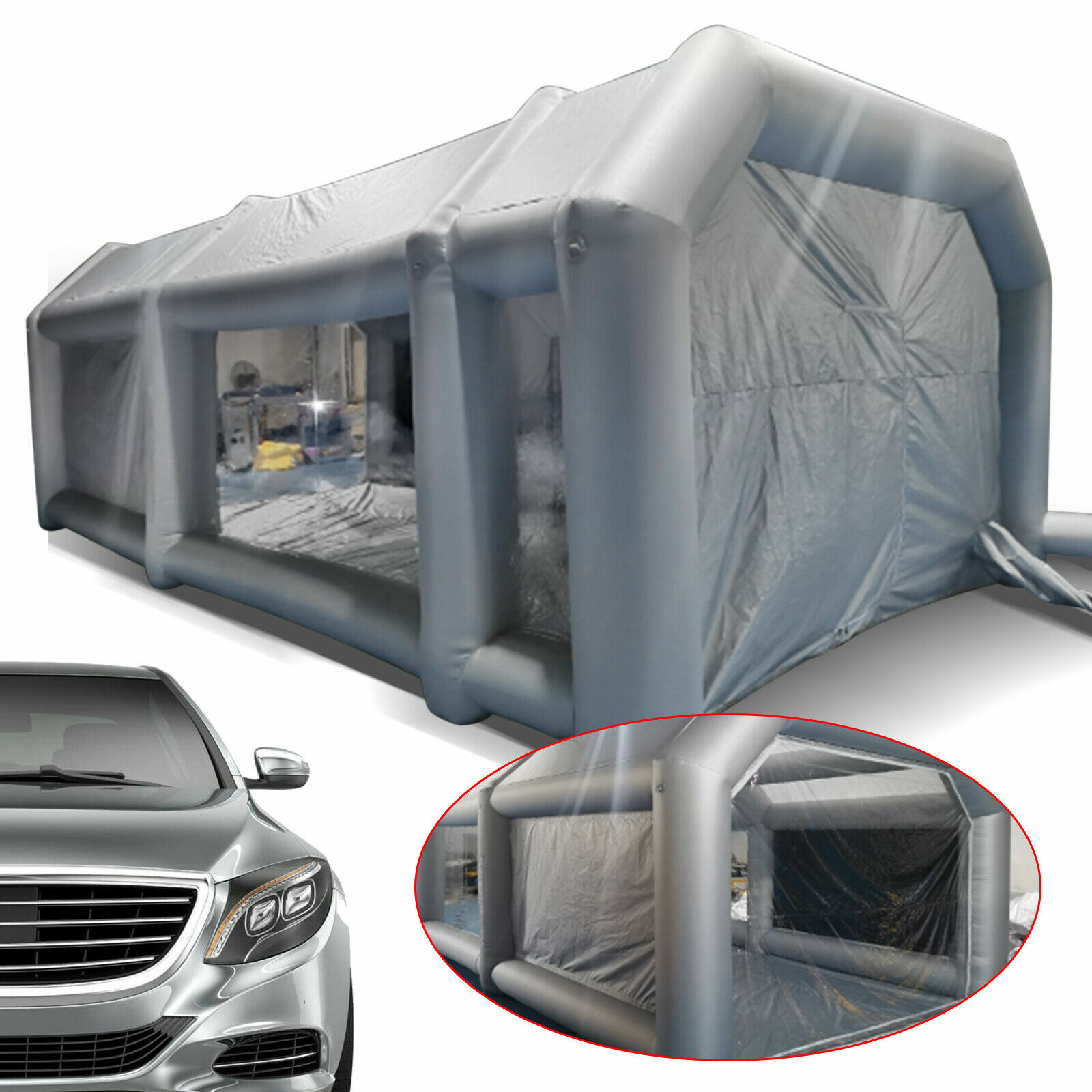 Inflatable Paint Booth 26x15x10 ft Inflatable Car Tent with Air Filter System