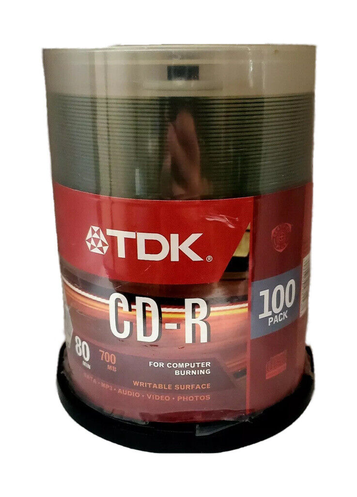 Tdk Cd-r Blank Recordable Disc Cd 700 Mb 80 Min 48x 100pk Brand New Sealed