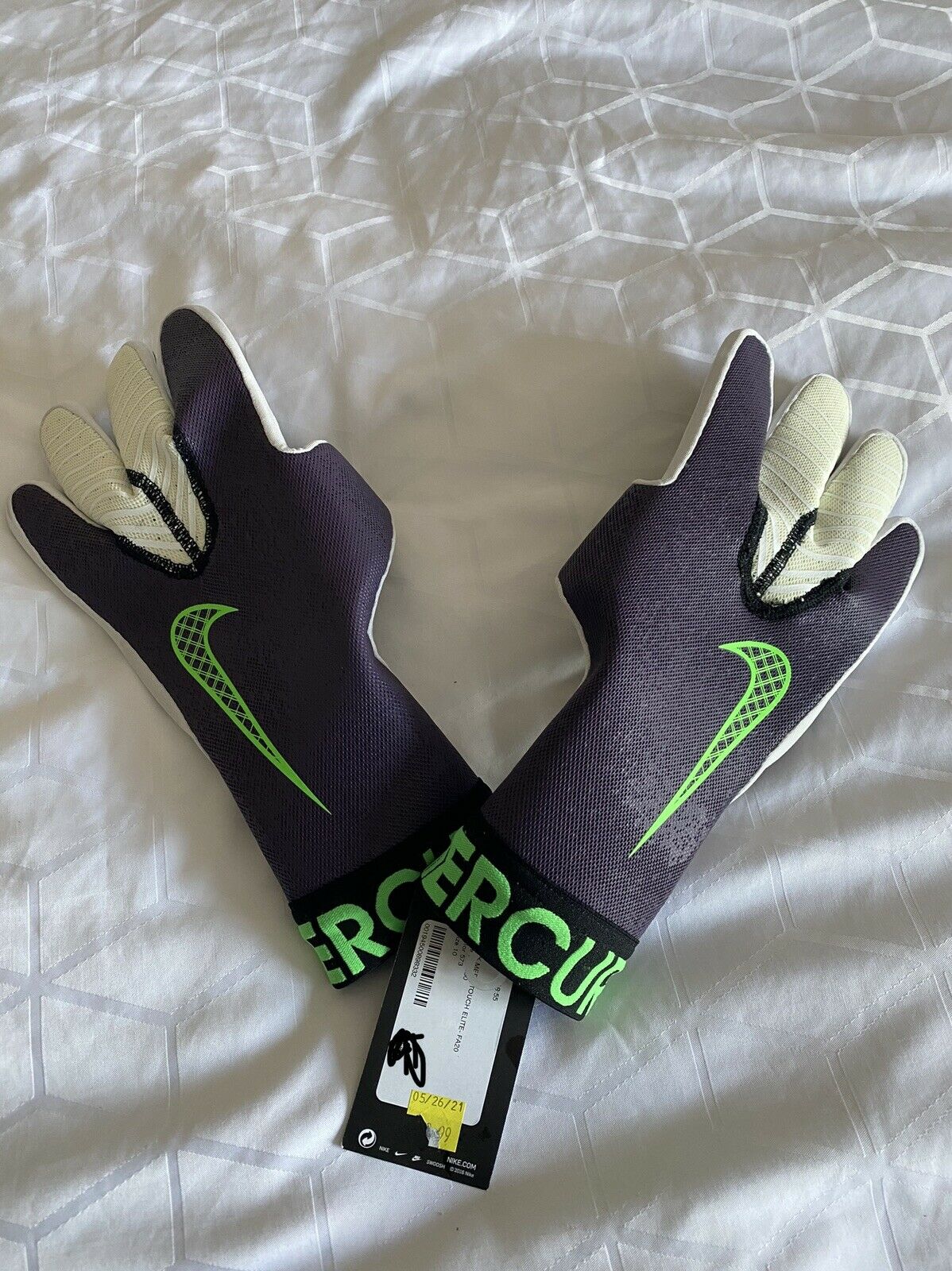 Nike Gk Mercurial Touch Elite Acc Goalkeeper Gloves Purple Dc1980-573 Men Sz. 10